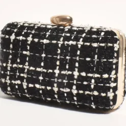 Adorne Louisa Boucle Clutch - Black - AD7 Discount