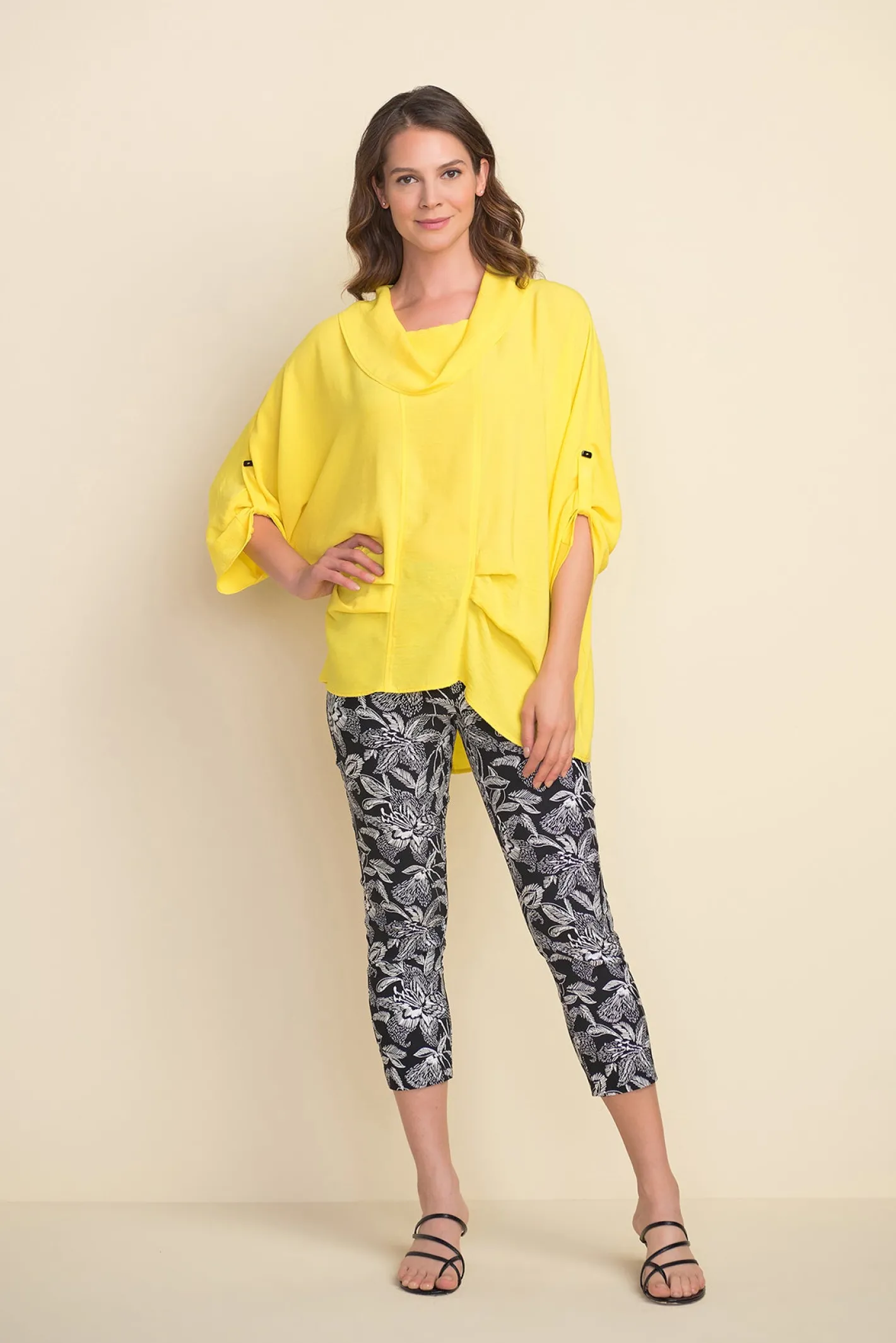 Joseph Ribkoff Lydia Floral Crop Pants Outlet