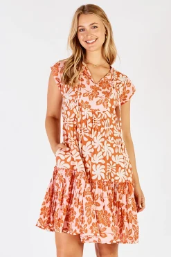 Lula Life Mia Dress - Apricot - LL9 Online