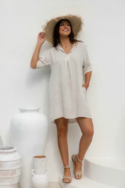 The Italian Cartel Milly Dress - Sand - IC37 Online