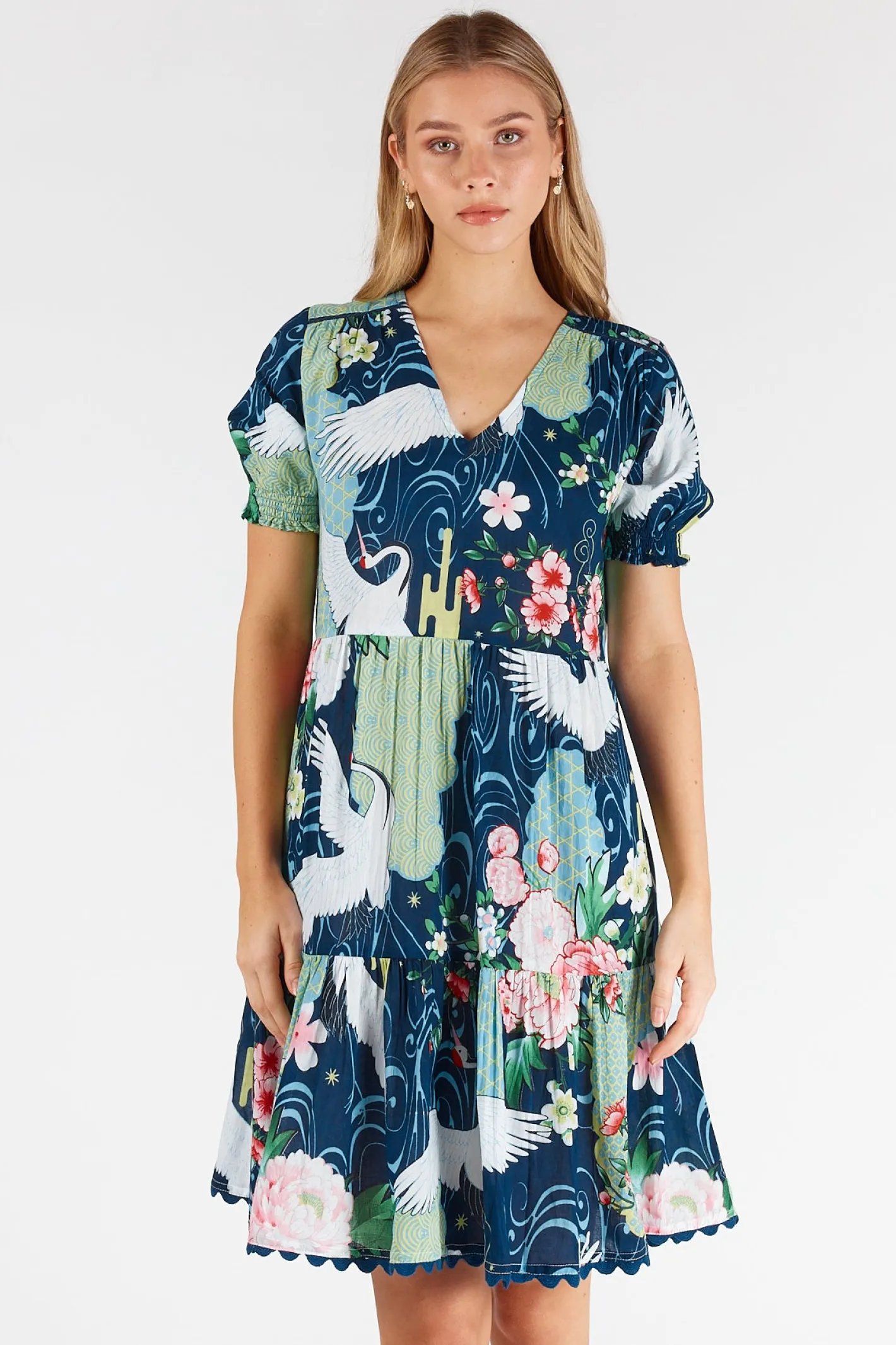 Lula Life Mitzuki Dress - Navy - LL42 Hot