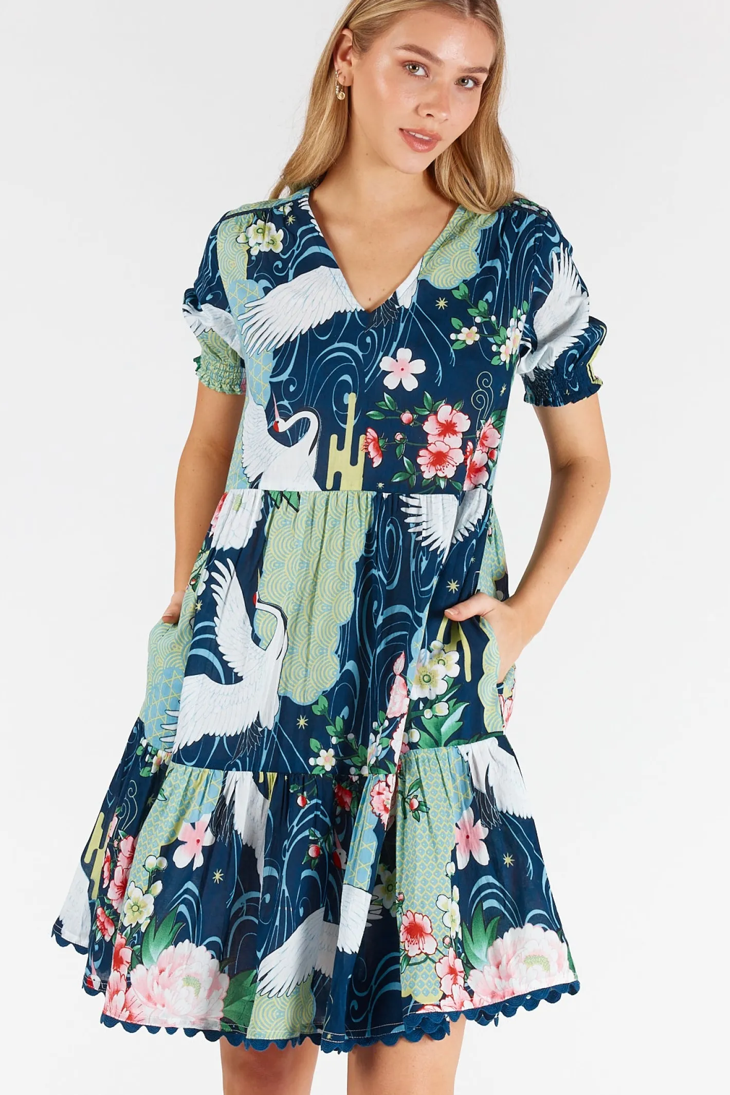 Lula Life Mitzuki Dress - Navy - LL42 Hot