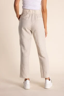Two-T's Monique Linen Pant - Natural - TT7 Clearance