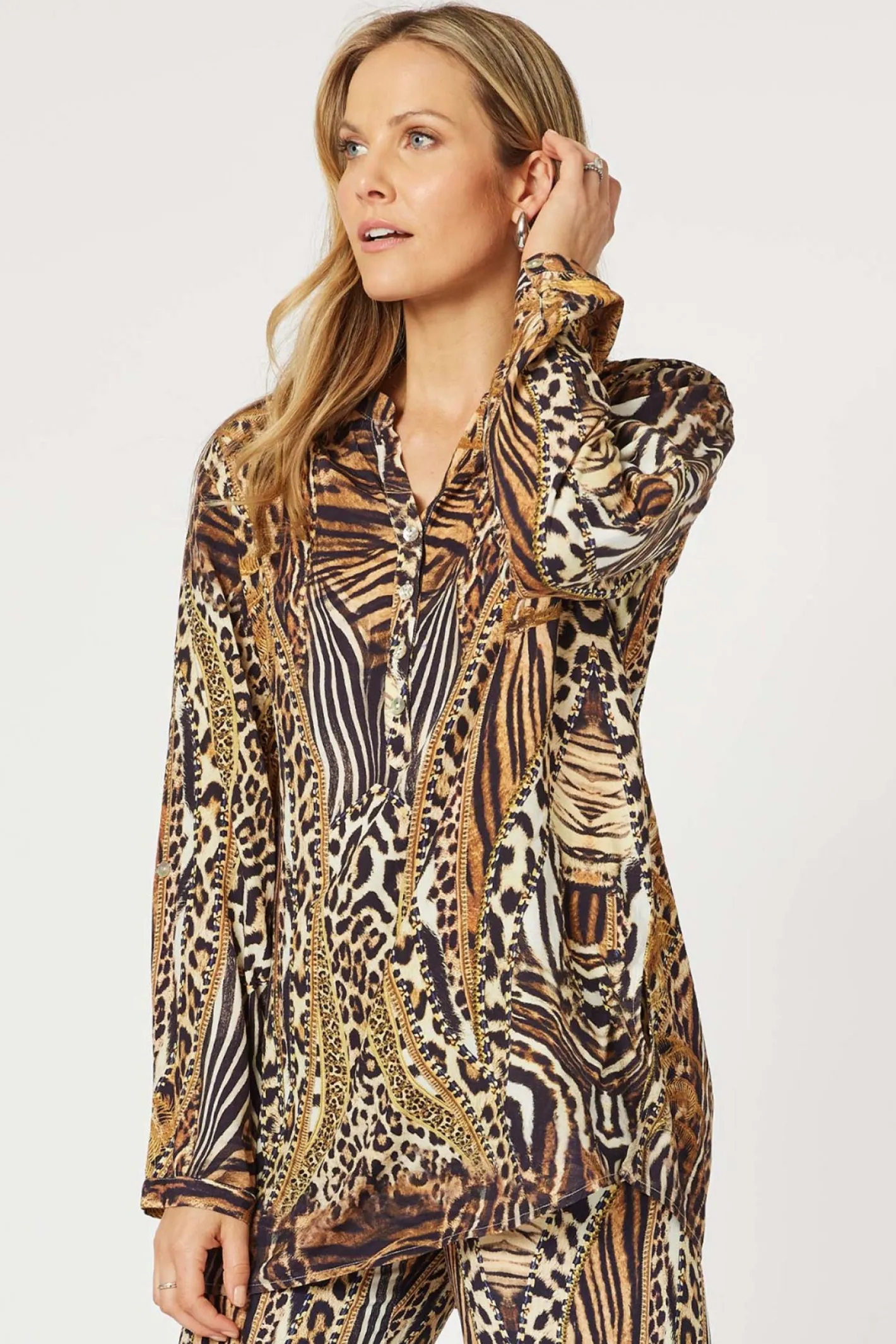 Hammock & Vine Morocco Print Shirt - Animal - HV30 Discount