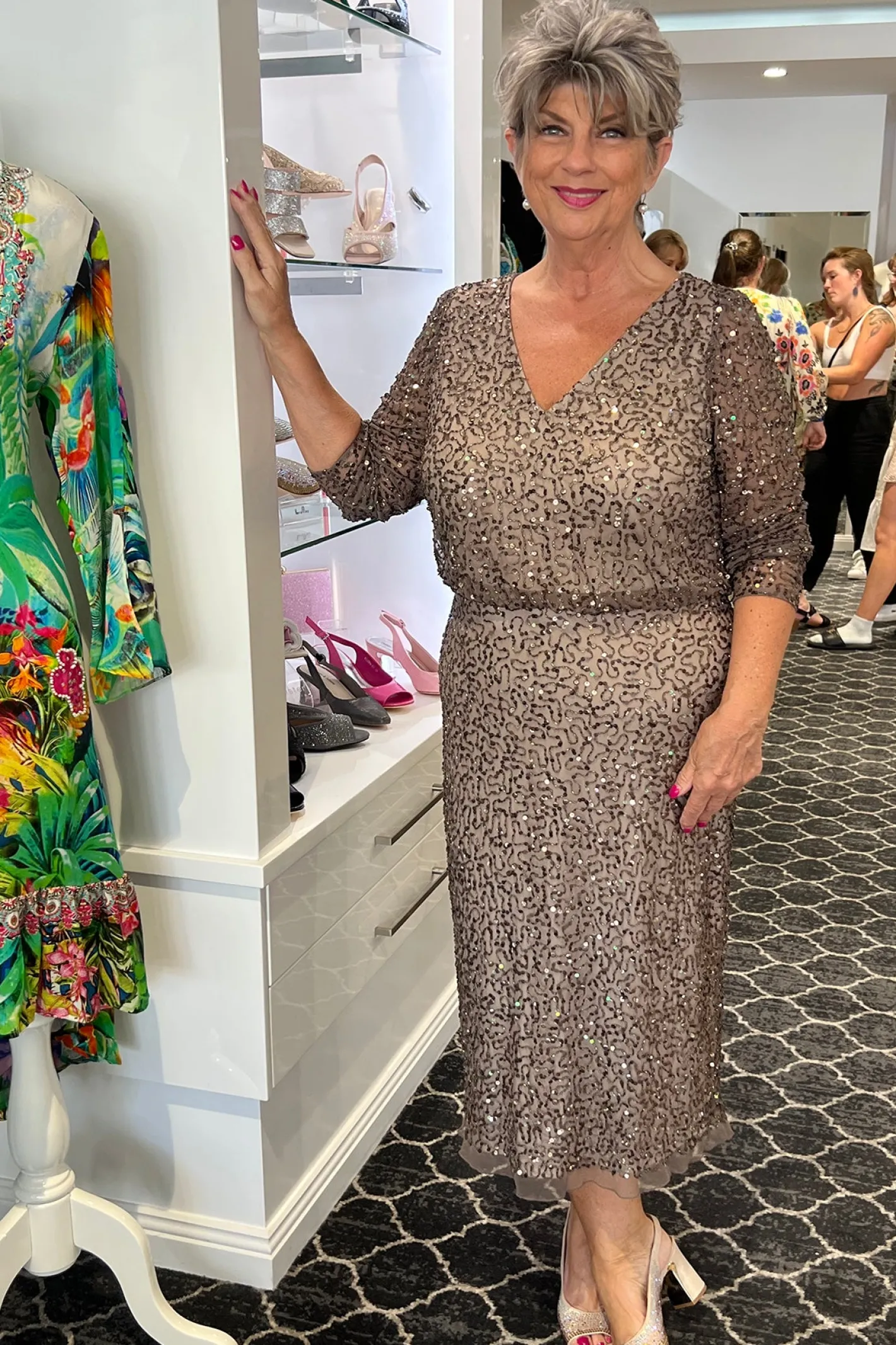 Jesse Harper Olympia Sequin Dress | Pewter | JH2 Online