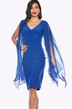 Jesse Harper Overlay Shoulder Dress | Royal | JH8 Online