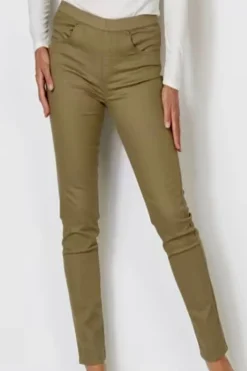 Cafe Latte Pull on Jean - Khaki - CL20 Discount
