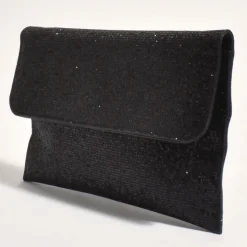 Adorne Ruby Rhinestone Fold Over Clutch - Black - AD11 Sale