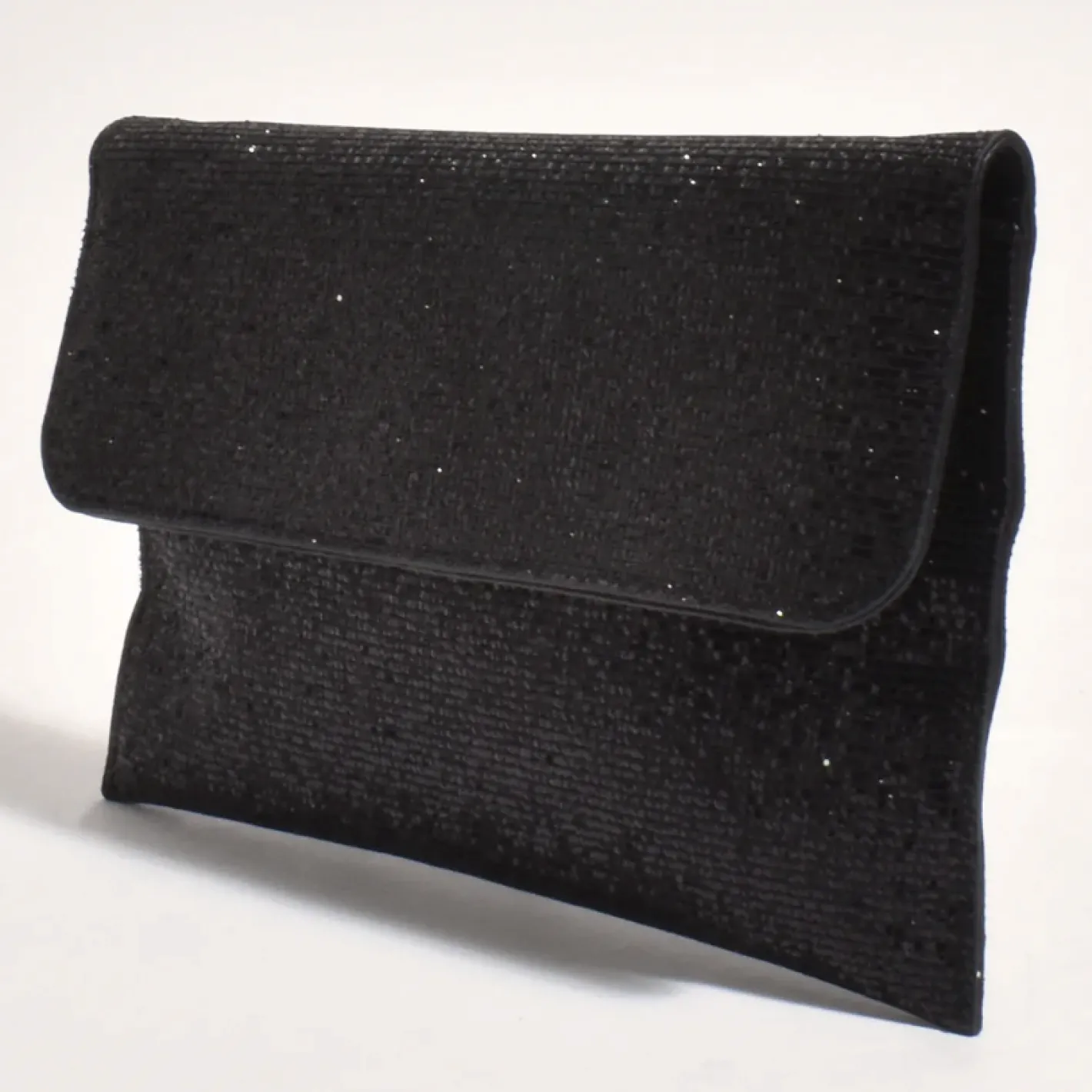 Adorne Ruby Rhinestone Fold Over Clutch - Black - AD11 Sale