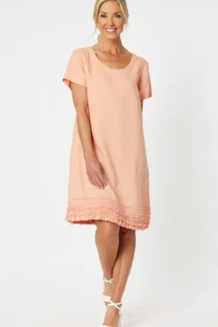 Gordon smith Ruffle Hem Dress - Mandarine - GS11 Clearance