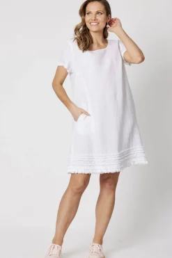 Gordon smith Ruffle Hem Dress - White - GS11 Sale