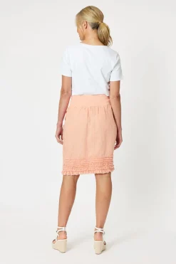 Gordon smith Ruffle Linen Skirt - Mandarine - GS22 Discount