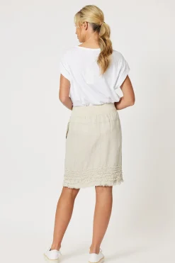 Gordon smith Ruffle Linen Skirt - Natural - GS22 New