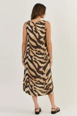 Naturals By O & J Sleeves Linen Dress - Wildcat - OJ21 Outlet