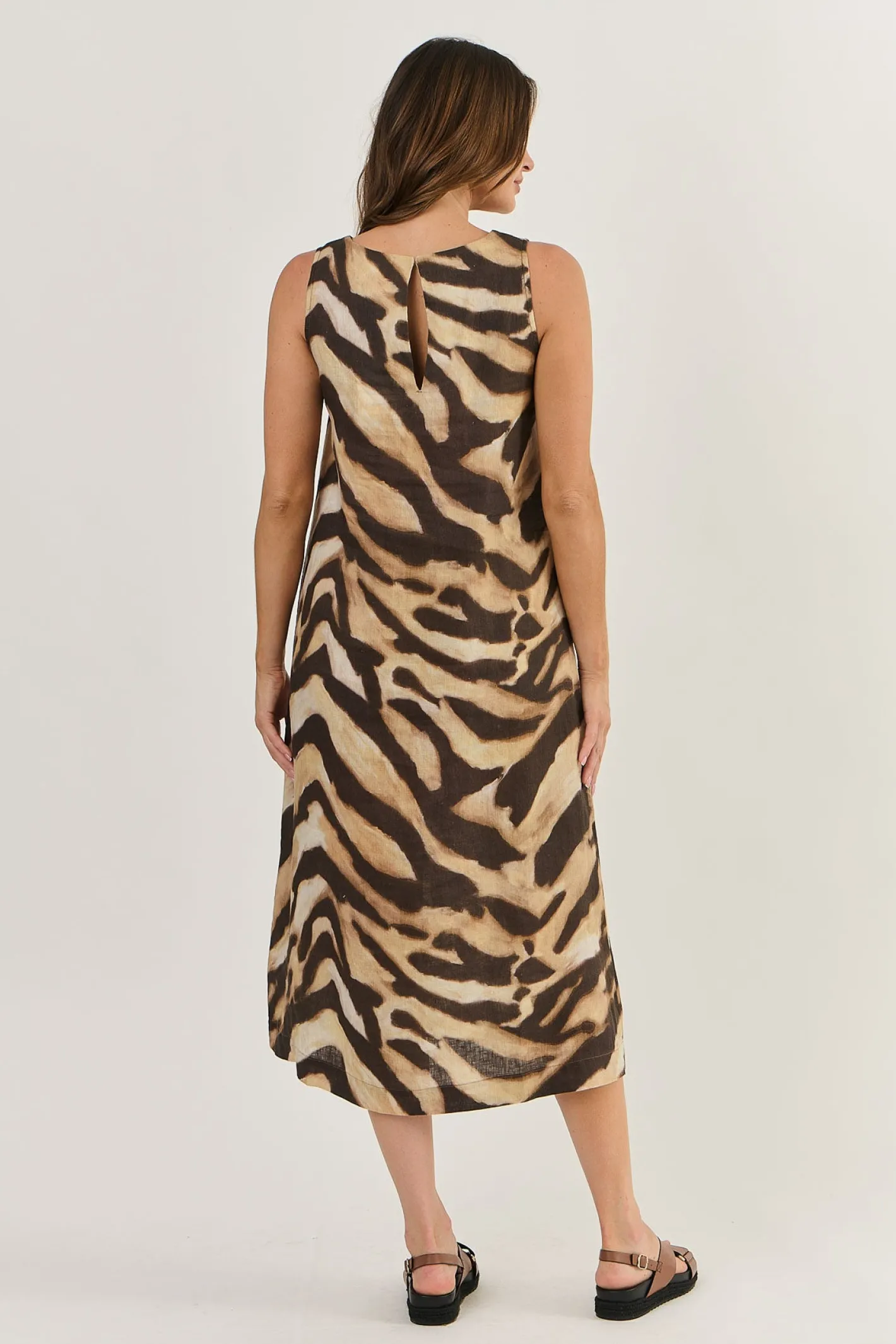 Naturals By O & J Sleeves Linen Dress - Wildcat - OJ21 Outlet
