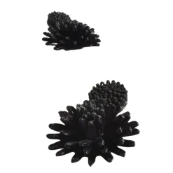 Adorne Statement Flower Earrings - Black - AD23