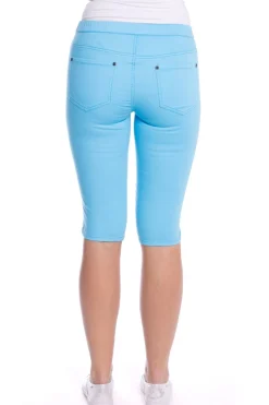 Cafe Latte Stretch Pull On Jean Short - Ocean - CL4 Clearance
