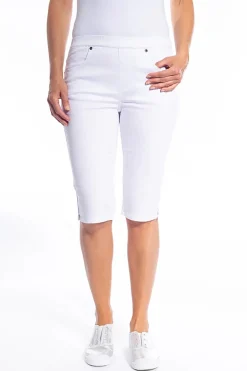 Cafe Latte Stretch Pull On Jean Short - White - CL4 Hot