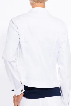 Cafe Latte Stretch White Denim Jacket - CL12 Outlet