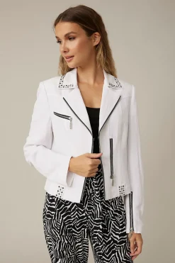 Joseph Ribkoff Studded Jacket | White | JR13