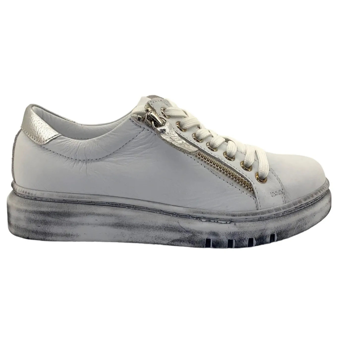 Rilassare Tatter Sneaker - White/Silver - RS3 New