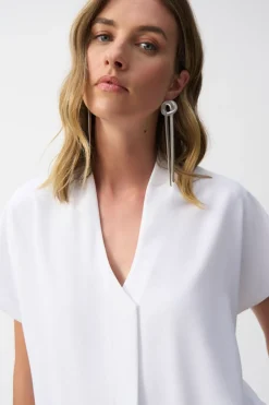 Joseph Ribkoff Textured Straight Top - White - JR66 Outlet