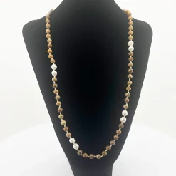 Cindy G / Jewellery Tiger Iron & Pearl Necklace - CG62 Hot