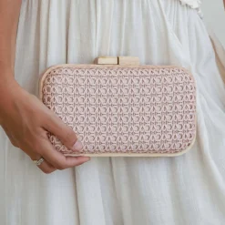 Spice Up Timber Frame Clutch Bag | Blush