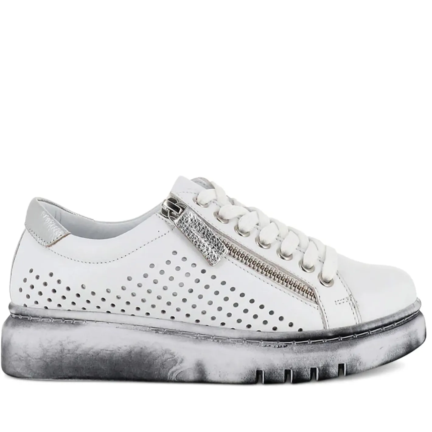 Rilassare Timor Sneaker - White & Silver - RS28 New