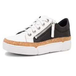 Django & Juliette Torry White And Black Lace Up Flats - DJ39 Discount