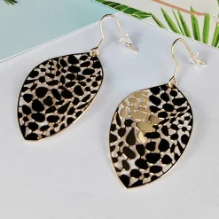 Spice Up Turned Leaf Rose Gold Earrings - SJ2 Sale