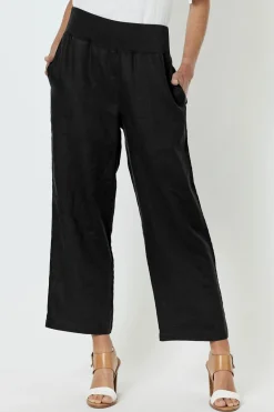 Gordon smith Wide Leg Linen Pant - Black - GS1 New