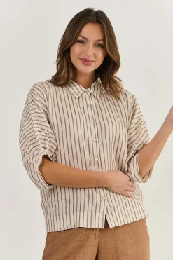 Naturals By O & J Winona Linen Top - Ginger Slice - OJ20 Best