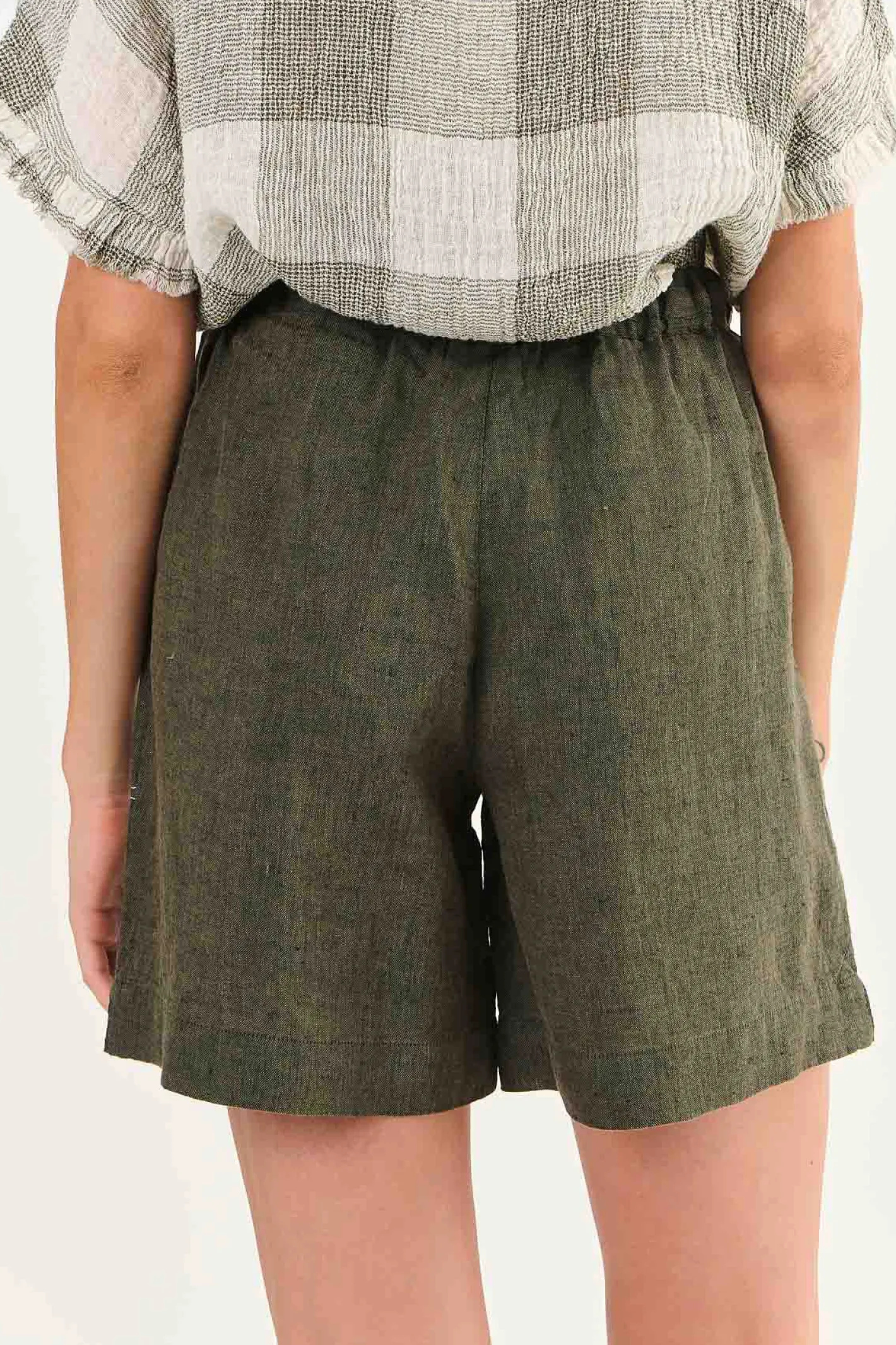 Naturals By O & J Zoie Linen Shorts - Licorice - OJ26 Outlet